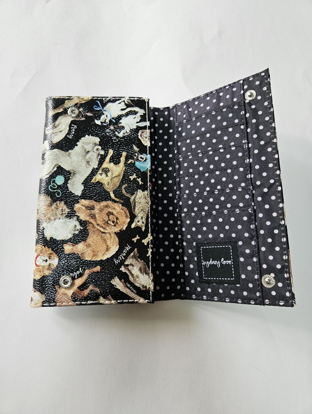 Sydney Love Polka Dot Dog Cat Print Wallet Trifold View 3
